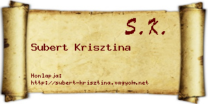 Subert Krisztina névjegykártya
